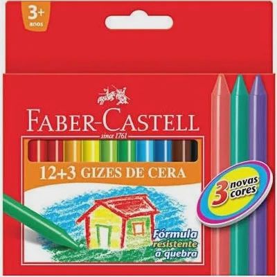GIZES DE CERA FABER CASTELL PEQUENA 15 CORES