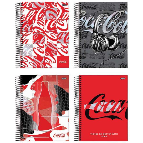 CADERNO CAPA DURA JANDAIA10 MATERIAS 160 FOLHAS COCA COLA