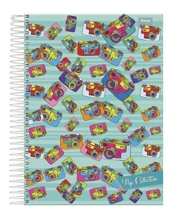 CADERNO CAPA DURA FORONI POP COLLECTION 10 MATERIA 200 FOLHAS