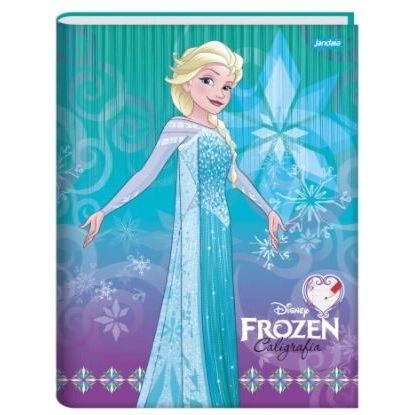 CADERNO CAPA DURA JANDAIA DISNEY FROZEN CALEGRAFIA 40 FOLHAS