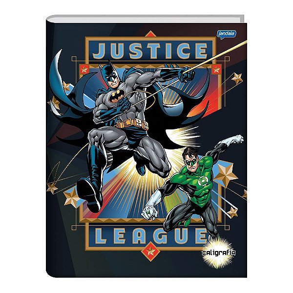 CADERNO CAPA DURA JANDAIA JUSTICE LEAGUE CALEGRAFIA 40 FOLHAS