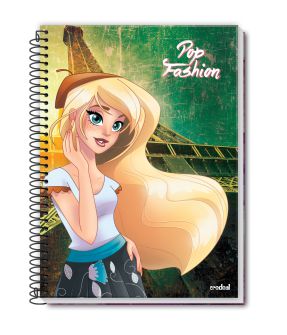 CADERNO CAPA DURA CREDEAL POP FASHION 10 MATERIA 200 FOLHAS