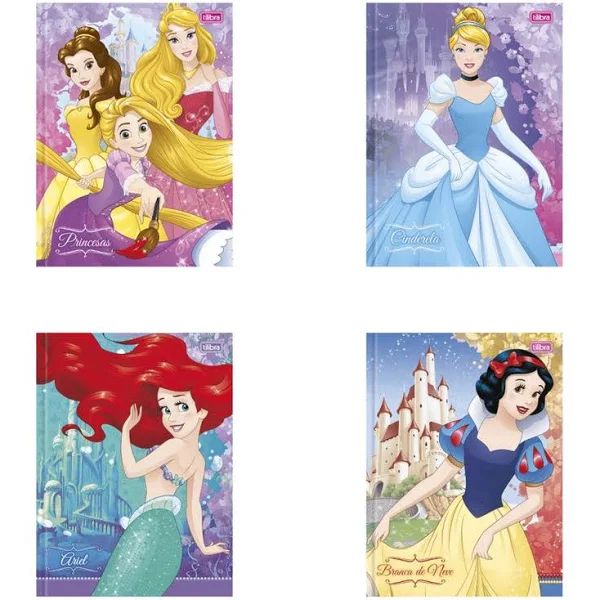 CADERNO BROCHURA CD 1/4 96F PRINCESAS (TILIBRA)