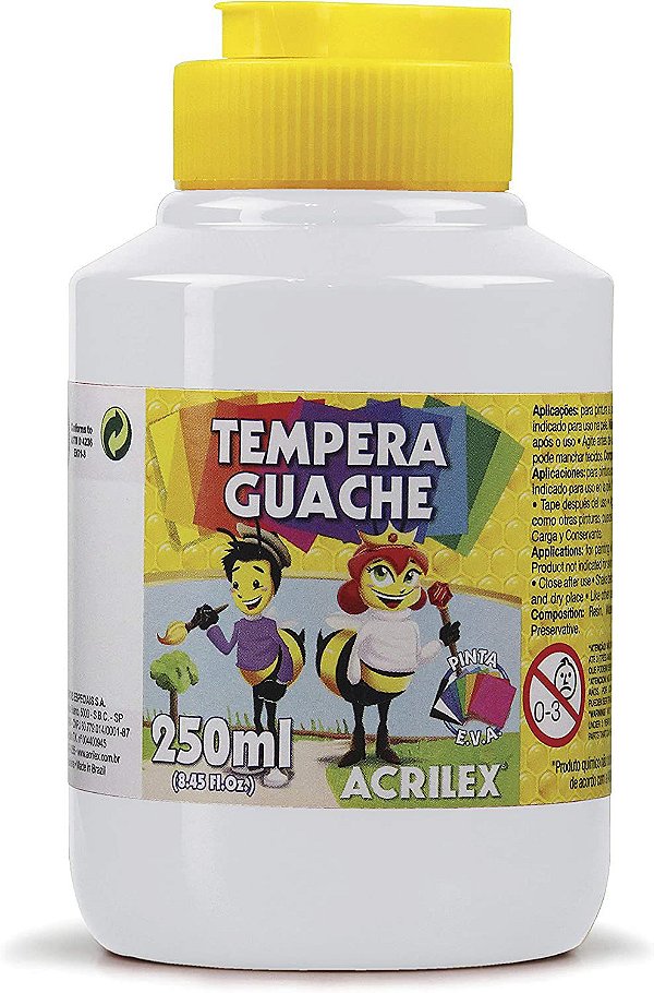 Tinta Guache Branco 519 Pote 250ml - Acrilex