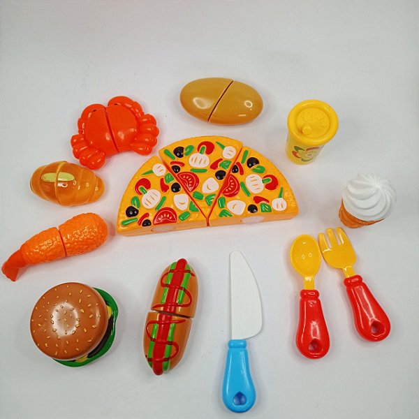 Brinquedo Comidinha Lanchinho Velcro Masterchef 12 Peças