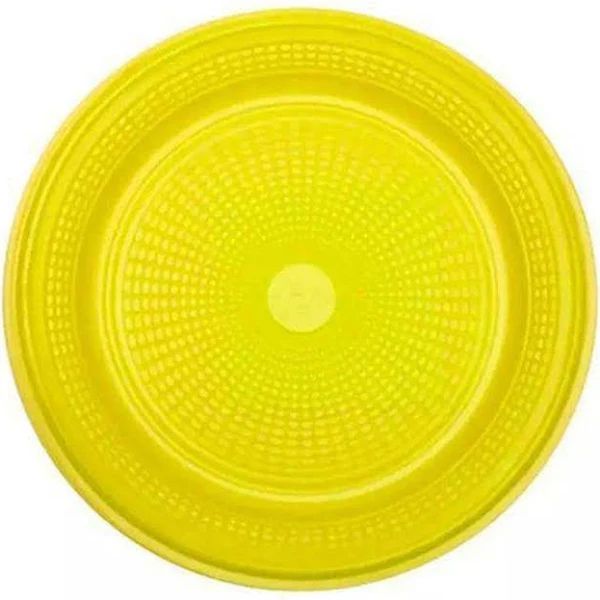 Prato Descartável Para Bolo Amarelo 15cm 10 unidades TRIK TRIK