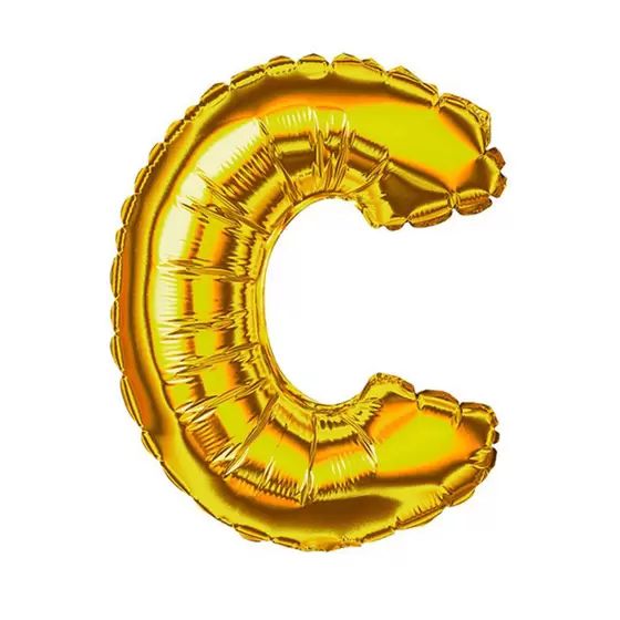 BALÃO METALICO 40CM LETRA C DOURADO NEOTRENTINA