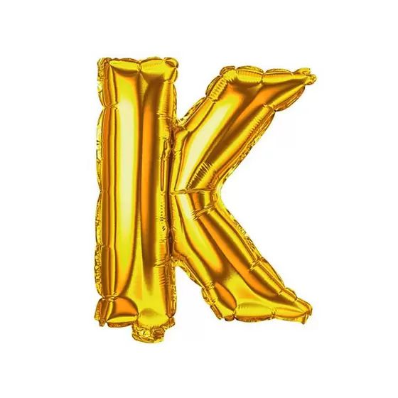 BALÃO METALICO 40CM LETRA K DOURADO NEOTRENTINA