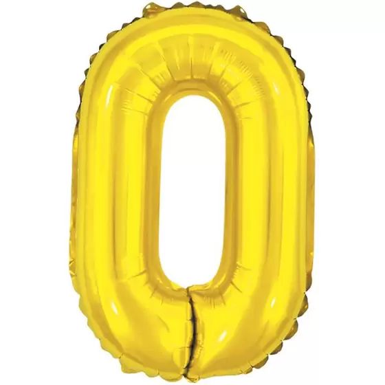 BALÃO METALICO 40CM LETRA O DOURADO NEOTRENTINA
