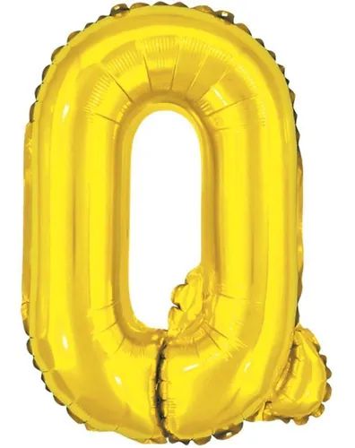 BALÃO METALICO 40CM LETRA Q DOURADO NEOTRENTINA