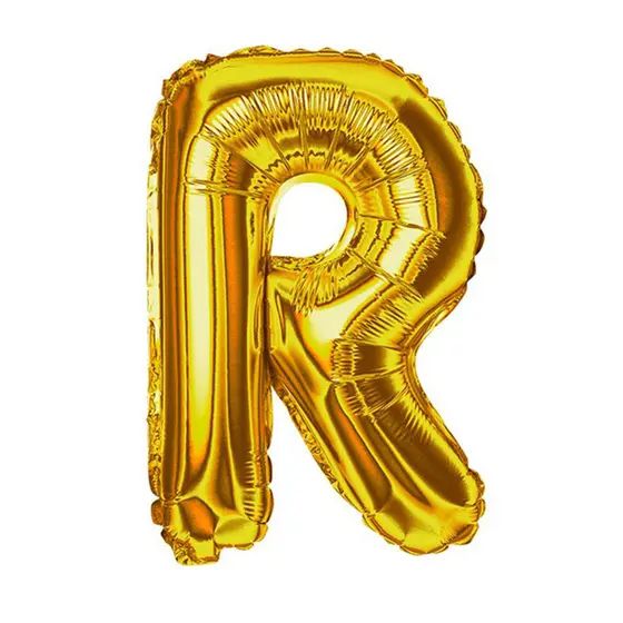BALÃO METALICO 40CM LETRA R DOURADO NEOTRENTINA