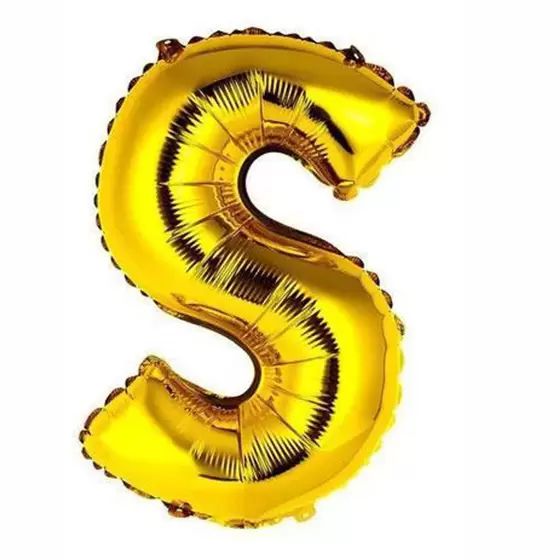 BALÃO METALICO 40CM LETRA S DOURADO NEOTRENTINA