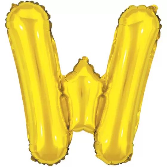 BALÃO METALICO 40CM LETRA W DOURADO NEOTRENTINA