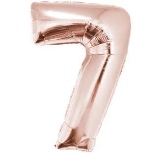 BALÃO METALICO 40CM NUMERO 7 ROSE GOLD NEOTRENTINA