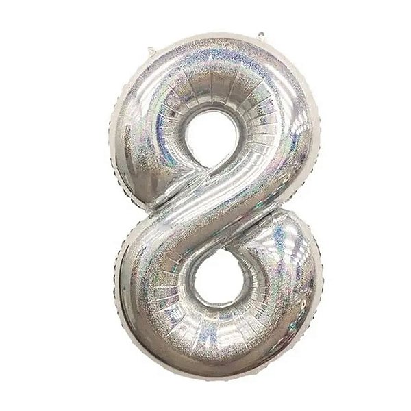 BALÃO METALICO 40CM NUMERO 8  FRUTA COR NEOTRENTINA