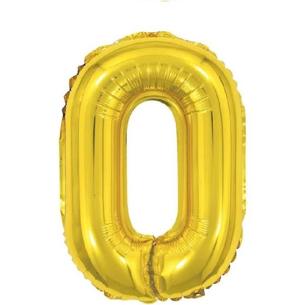 BALÃO METALICO 70CM NUMERO 0 DOURADO NEOTRENTINA