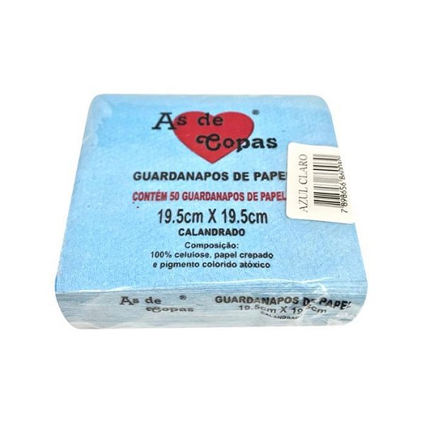 GUARDANAPOS DE PAPEL AZUL CLARO C/50 AS DE COPAS
