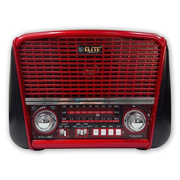 RADIO PORTATIL RECARREGAVEL AM/FM/USB/SD ELITE