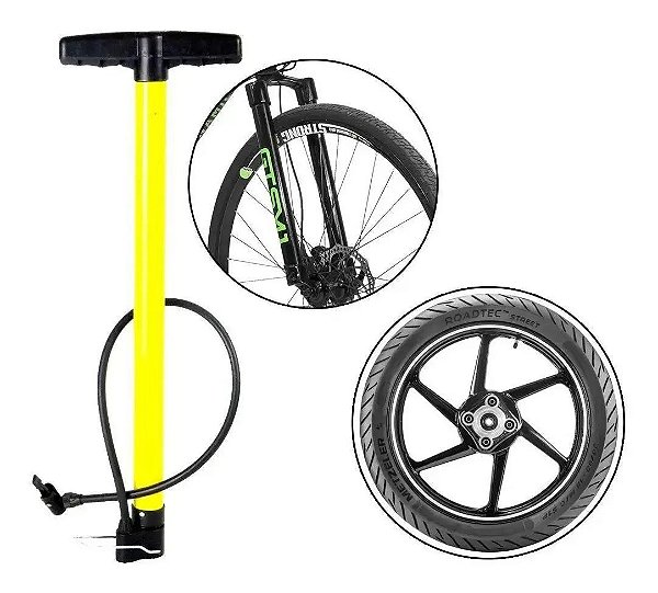 Bomba De Ar Encher Pneu De Bicicleta Moto Carro 54CM