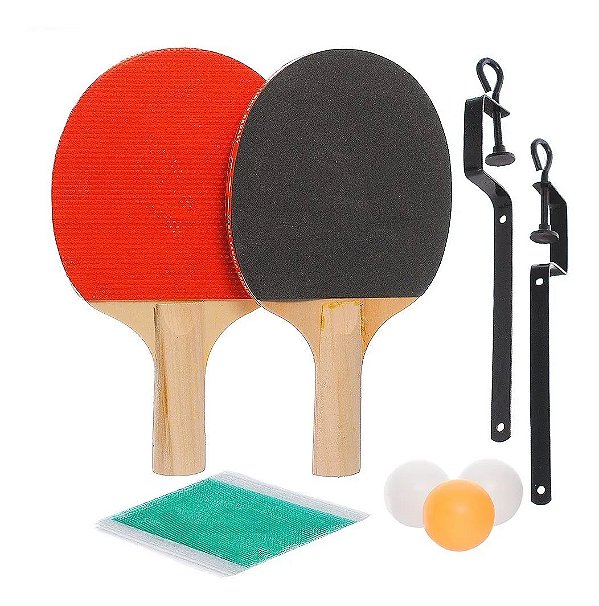 Kit Ping Pong / Tênis Mesa 2 Raquetes + 3 Bolinhas + Rede