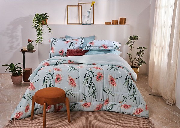 JOGO DE CAMA CASAL 100% ALGODAO VERDE