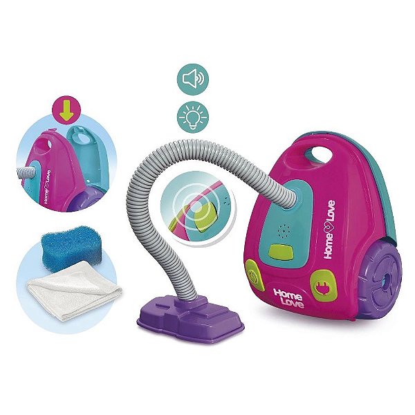Brinquedo Aspirador de Po com Som e Luz Home Love