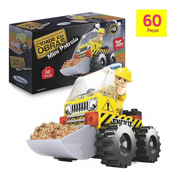 Blocos De Montar - Cidade Em Obras - Mini Patrola - 60 Peças