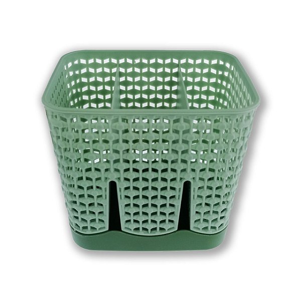 Porta talheres vazado em plastico 13 x 12 x 10cm