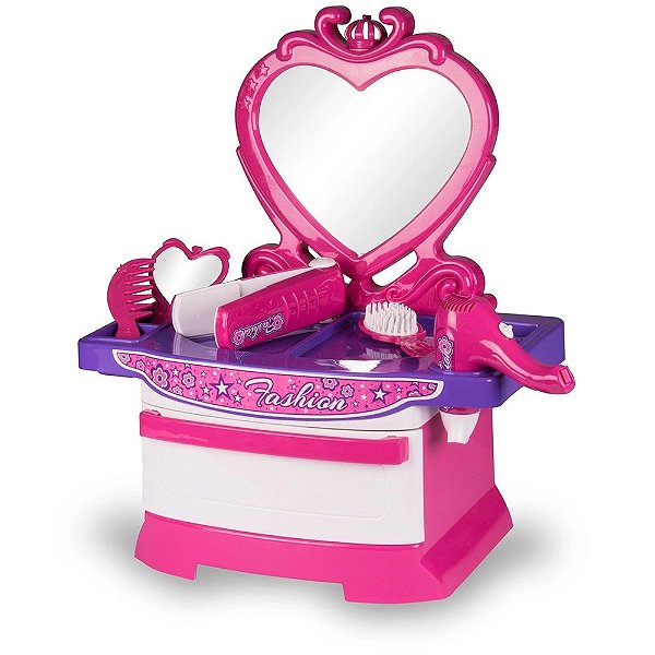 Penteadeira Infantil Rosa com Acessorios 5740 Poliplac