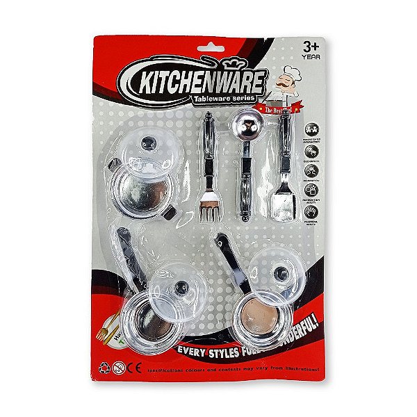 Brinquedo Kit Cozinha Kitchenware Com 10 Peças