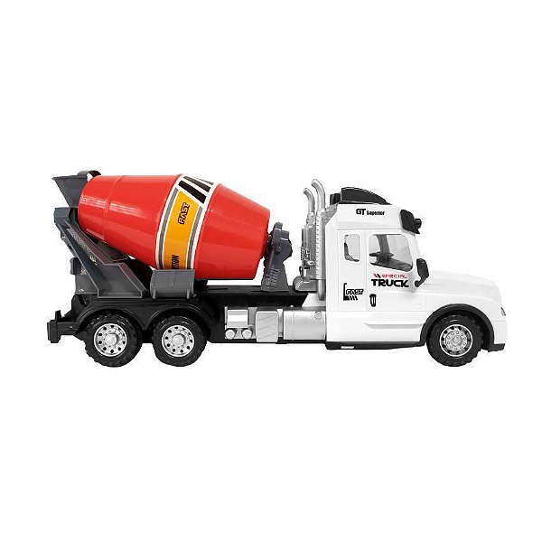 Caminhão Betoneira de Controle Remoto com Farol Som do Motor