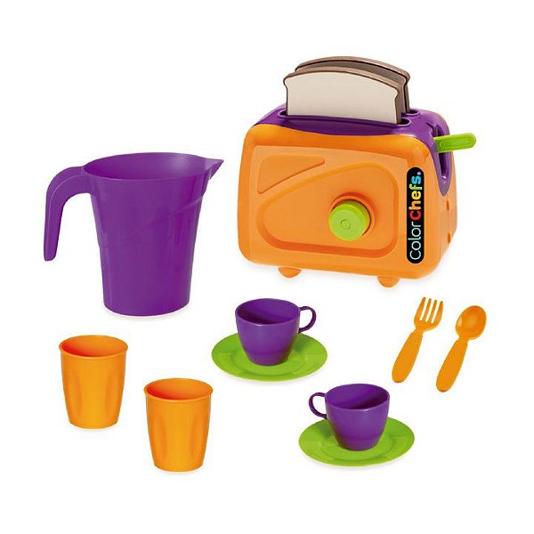 Kit torradeira Com Assessorios Color Chefs Usual Plastic 414