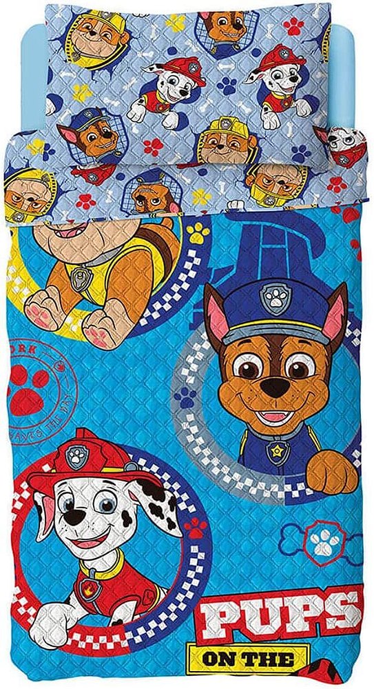 Colcha Dupla Face Solteiro Bouti Patrulha Canina 2 Peças