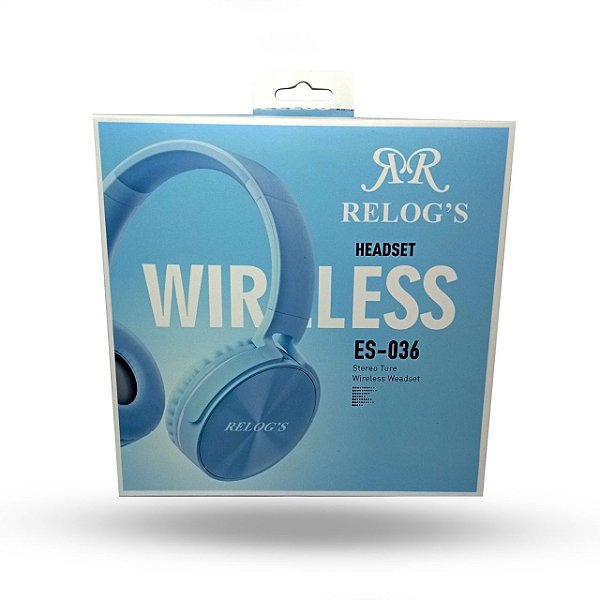Headset Stereo Bluetooth Relog's ES-036 - Azul