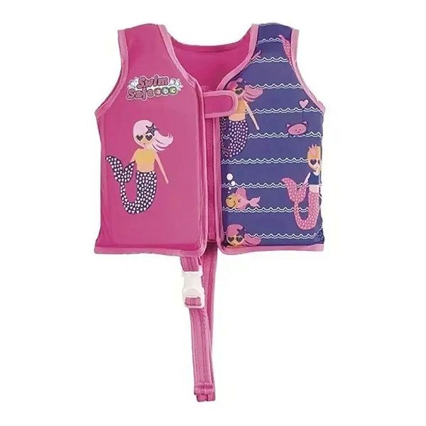 Colete Com Espuma Regata Infantil - Sereia - 30Kg