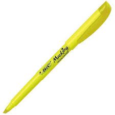 Pincel Marca Texto Briteliner Fluorescente Amarelo 1 UN Bic