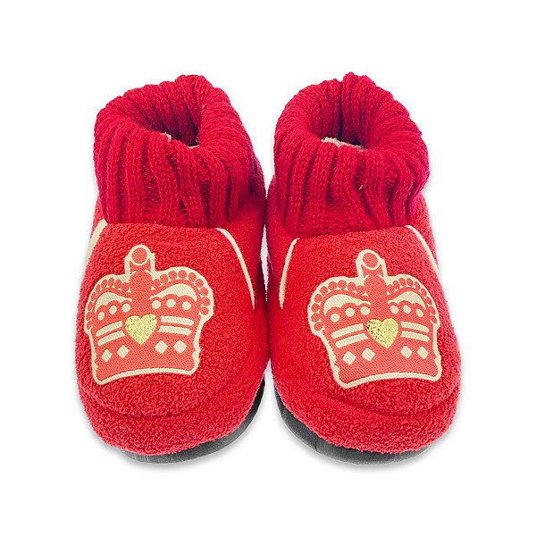 Pantufa Infantil com solado N° 21 AO 30 Vermelho