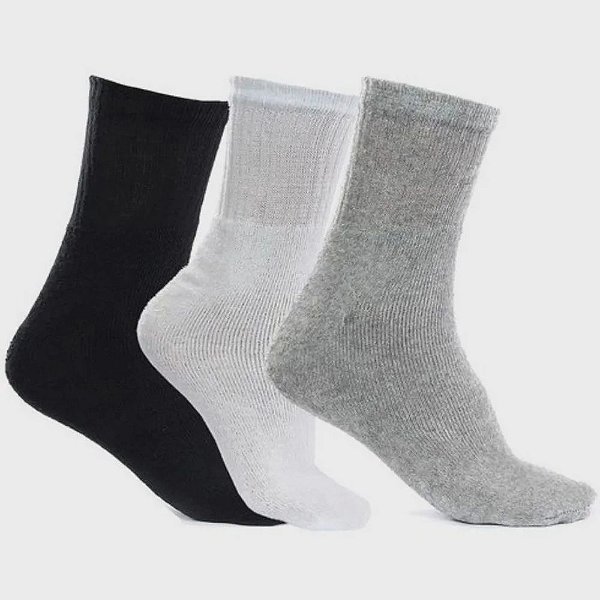 MEIA ADULTO COM 3 PARES AYUMI MASCULINA