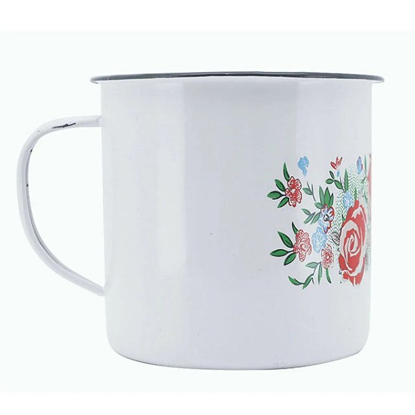CANECA ESMALTADA 500ML ESTAMPADA