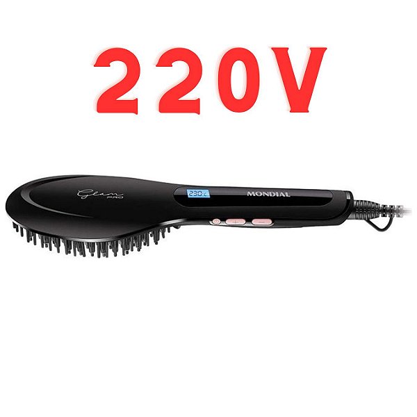 Escova Modeladora Mondial Glam Pro EA-04 220V - Preto/Rosa