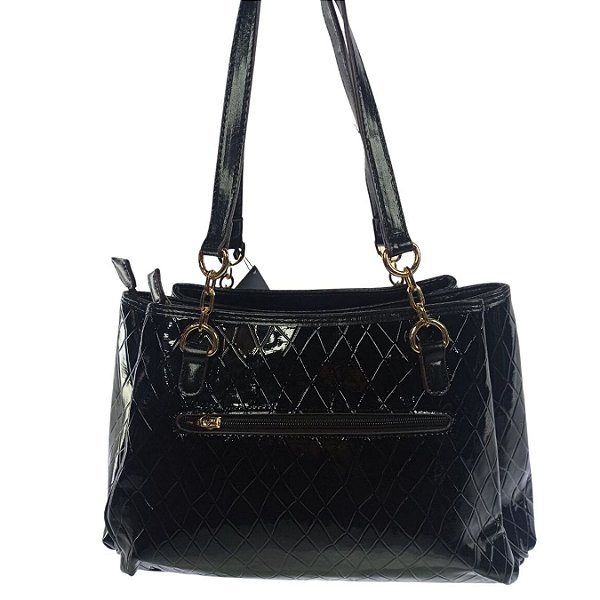 BOLSA FEMINIA PRETA VERNIZ EM PU CHENSON CG83945