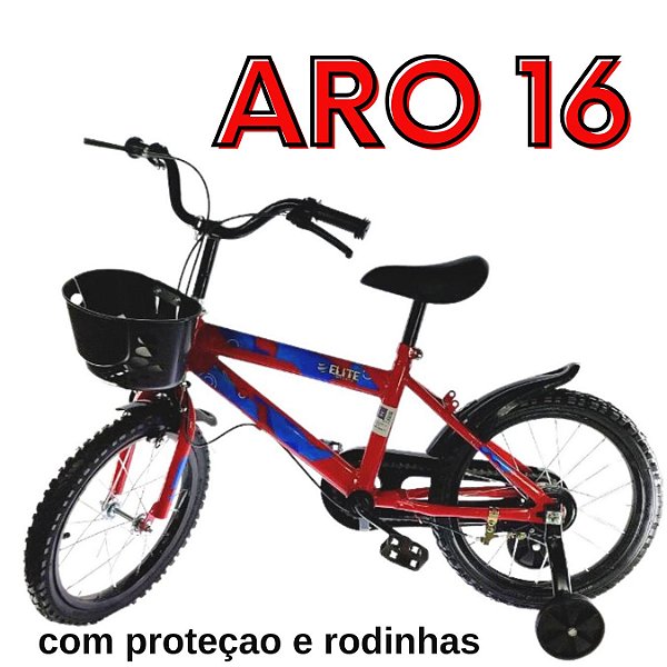 BICICLETA INFANTIL ARO 16 COM CESTINHA ELITE