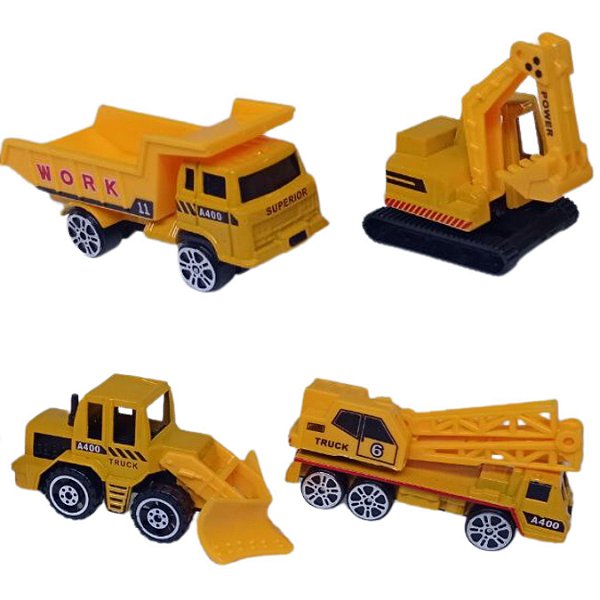 Kit 4 Caminhão Truck Construção 17 Cm Brinquedo Infantil