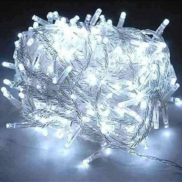 Pisca Pisca Luz De Natal 100L 4,2m  Branco 127V - Fio Branco