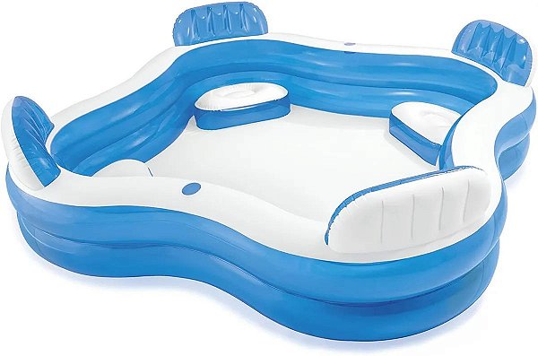 Piscina Familiar Com Assentos E Porta Copos 990 Litros Intex