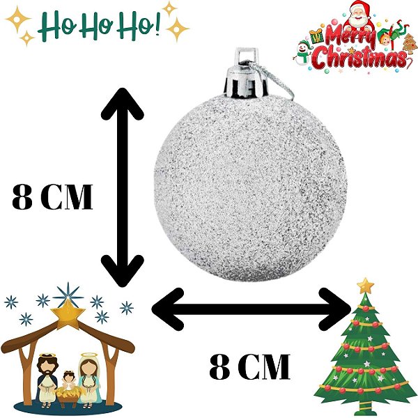Enfeite de Natal Bola Grande 8cm 06 Unidade