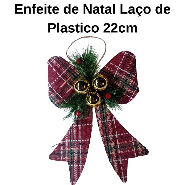 Enfeite de Natal Laço de Plastico 22cm