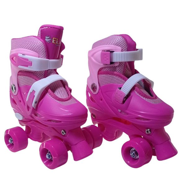 Patins De 4 Rodas Rosa Elite Tamanho:28/31