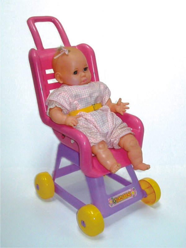 Carrinho Infantil de Bonecas Grande 58cm Altura La Roedita