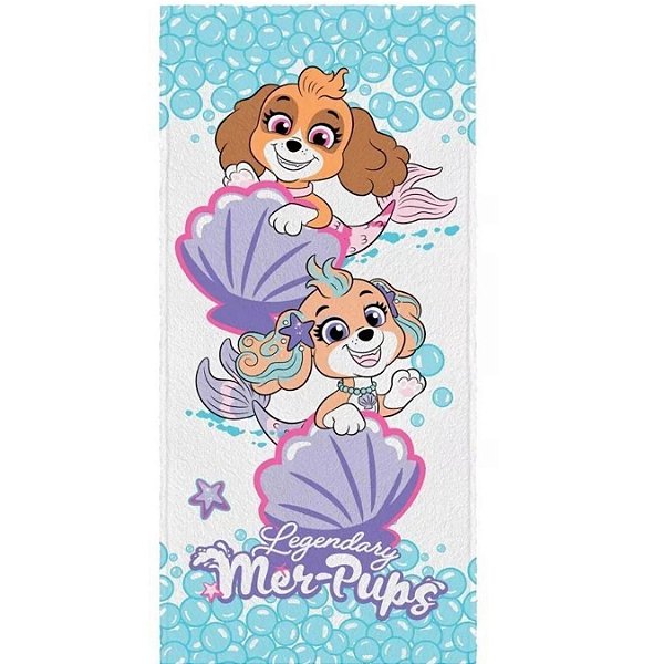 Toalha De Banho Infantil Lepper Patrulha Canina Skye Bolhas